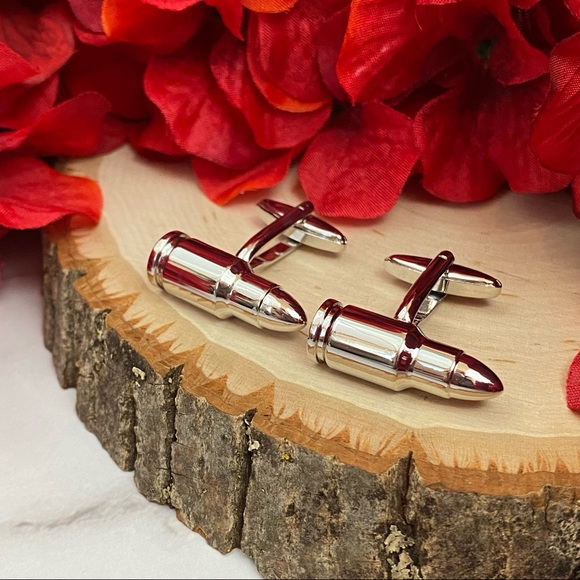 Silver M16 Rifle Bullet NRA Cufflinks - Picture 6 of 16